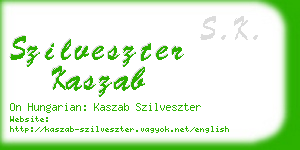 szilveszter kaszab business card